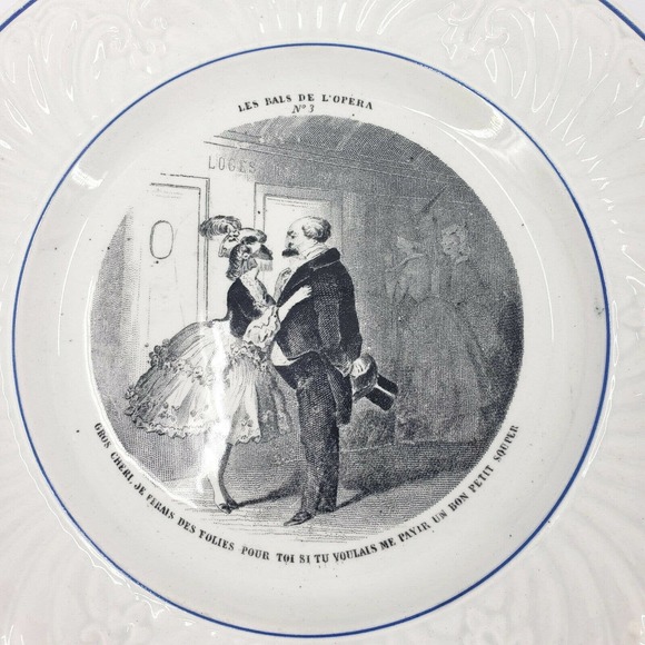 French CREIL & MONTEREAU Transferware Plate - Picture 2 of 6